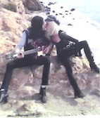 Ron Yocom and Sarine Voltage caught in a kiss at the beach, Point Dume, Malibu
